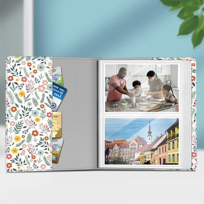 Fintie Photo Album for 4x6 Photos - 112 Pockets Vegan Leather Cover Memory Albums Book for Birthday Family Anniversary Vacation Pictures, Spring Bloom - color: spring bloom