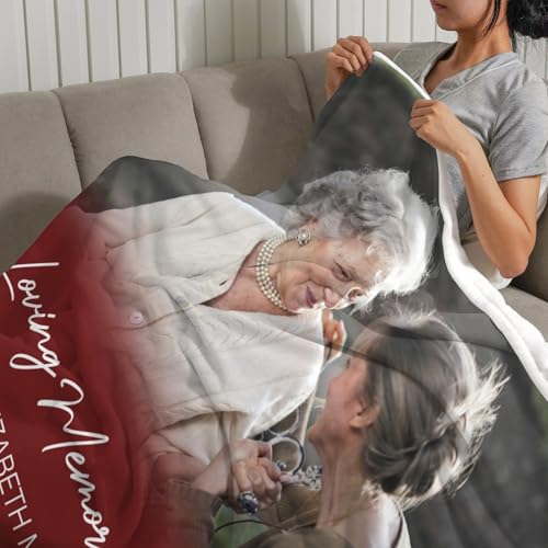 Custom Memorial Blanket with Picture Personalized Sympathy Remembrance Condolences Bereavement Gifts Sympathy Gifts for Loss of Loved One Mother Dad Grandma Grandpa Sister Daughter Friend - color: Design17
