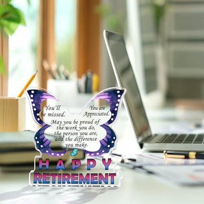 Retirement Gifts for Women 2026, Retired Gifts for Friends Boss Nurse Teachers Retirees Colleagues, Farewell Gift Going Away Gift for Coworkers, Happy Retirement Decorative Signs Plaques - style: Happy Retirement