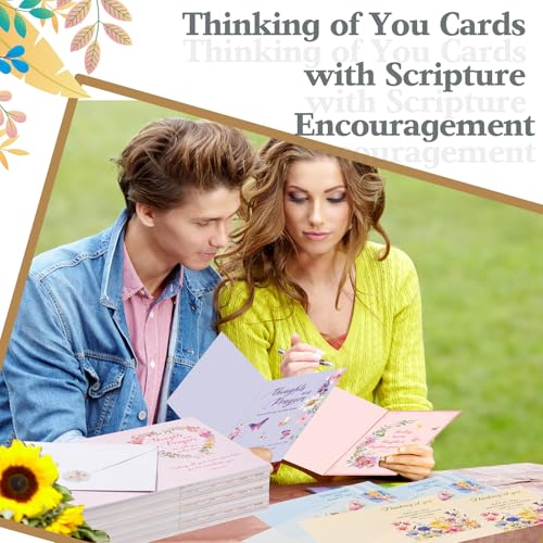 Motiskyy 72 Pack Religious Thinking of You Cards with Envelopes, Floral - style: Floral