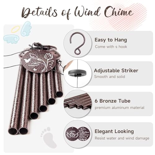 Miscarriage Gifts for Mothers, 25'' Loss of baby Sympathy Wind Chimes,infant loss memorial gifts,Bereavement,Condolence,Remembrance Gift,Miscarriage Keepsake for Mom,Windchimes in Memory of angel baby