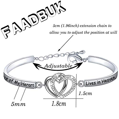 FAADBUK Memorial Jewelry Loss Gift A Piece of My Heart Lives In Heaven Bracelet In Memory of Loved Son Daughter Sympathy Gift - color: A Piece Of C-S