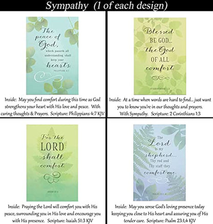 24 Cards ~ No Repeated Designs ~ Sympathy ~ Christian Religious Sentiments ~ Scripture in Every Card