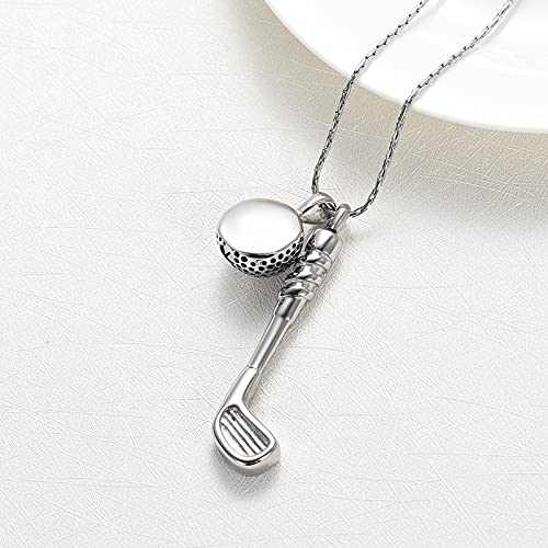 constantlife Cremation Golf Clubs Jewelry for Ashes Urn Necklace Keepsake 316L Stainless Steel Memorial Pendant - color: Golf Ball