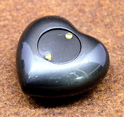 eSplanade Brass Mini Cremation Urn Heart-Shaped Keepsake Memorial Jar Pot Container | Small Urn for Funeral Ashes Burial | Paws Engraved Metal Keepsake with Stand | Black - 2.75" Inches