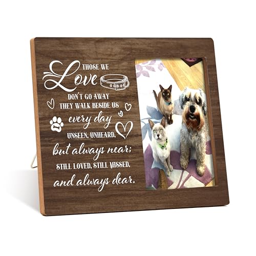 Pet Memorial Photo Frame - Those We Love - In Loving Memory Frame - Sympathy Gift For Pet Owner -Wooden Tabletop Picture Frame - style: YuHong-Photo Frame-B74
