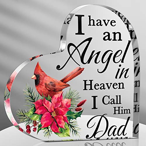 Karenhi 4 Inch Red Cardinal Memorial Gift Dad, Angel Heaven Sympathy - size: 4 Inch, style: Dad