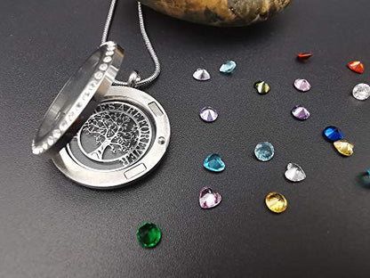 GOKING Family Tree of Life Floating Locket, Familes Are Forever Necklace - color: Silver (Treeoflife 03)