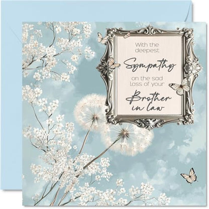 Stuff4 Sympathy Cards Loss of Your Brother in Law | Deepest Sympathy Sad Card, Sorry Mourning Bereavement Cards for Adults, 145mm Condolences Thinking of You Card - color: Brother in law