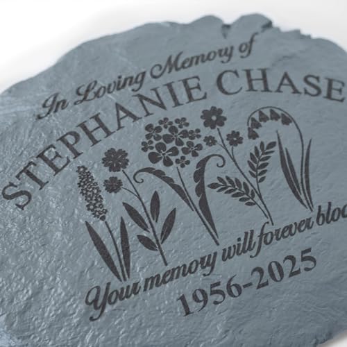 Let's Make Memories Personalized in Memory Sympathy Garden Stone - Memorial Marker – Condolences - style: In Loving Memory