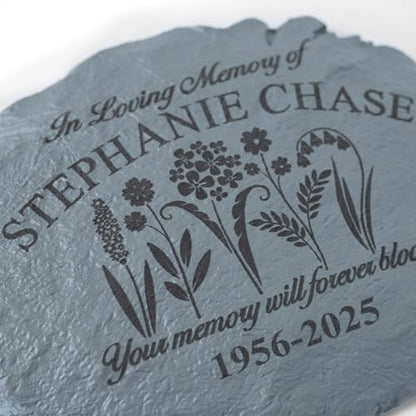 Let's Make Memories Personalized in Memory Sympathy Garden Stone - Memorial Marker – Condolences - style: In Loving Memory