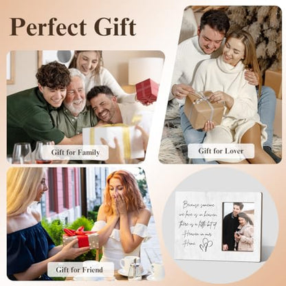 Memorial Picture Frame, Because Someone We Love is in Heaven, Sympathy Gifts Bereavement Gifts for Loss Of Loved One, 4x6 Wooden Photo Frame For Wall Tabletop Display /044