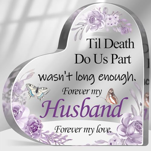 Sympathy Memorial Gifts for Loss of Husband, Loss of Loved One Sympathy Gifts, Bereavement Condolences Grief Gifts, Funeral Memorial Decor Sign, Remembrance Plaque for Loss Loved - color: Forever Husband