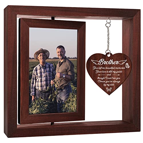 Vetbuosa Memorial Gifts for Loss of Brother, Sympathy Picture Frame,Sympathy Gifts for Loss of Brother,Bereavement Remembrance Funeral Condolence Grief Gift,Fits 4x6 In Photo - color: Brown, size: 4x6 Inches - Brother