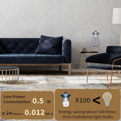 Cross Heaven Plug-in Night Light with Dusk-to-Dawn Sensor for Bedroom,Bathroom and Living Room Sleep Friendly lamp for Women/Girls/Boys Gift,0.5W - color: Cross Heaven