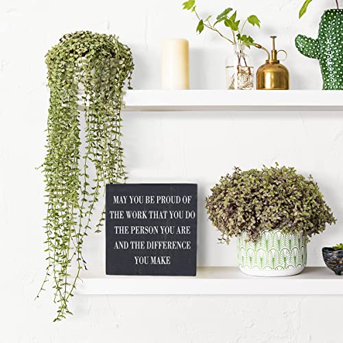 Inspirational Desk Decor Wooden Box Sign Thank You Employee Appreciation Gift Coworker Gift Black Wood Block Plaque Box Sign Retirement Goodbye Farewell Gift May You Be Proud of The Work Sign | Coworker Gift Black Wood Block Plaque Box Sign Retirement Goo