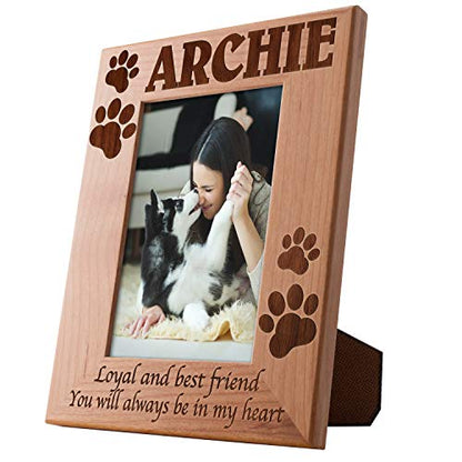 Dog Memorial Gift, Remembrance Personalized Picture Frame | 4x6 | Loss of Cat, Dog Gifts, Pet Memorial for Cats, Dogs - Loyal & Best Friend, Custom Engraved with Dogs Name D#21 - size: 4x6