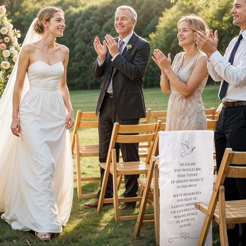 Reserved Chair Sign,2Pcs Wedding in Memory for Chair, White - style: White Pigeon