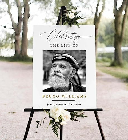 DODOFLY In Loving Memory Yard Sign #8, Funeral Welcome Sign, Customizable, Weatherproof & Fade-Resistant, Rectangular, Plastic, Full Size - color: Version #8