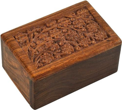 Handmade Wooden Cremation Urns for Human Ashes - Adult Male, Female, and Beloved Pets - Small wooden box with 20 Cubic Inch Capacity - Perfect for Men, Women, Children, Cats, and Dogs