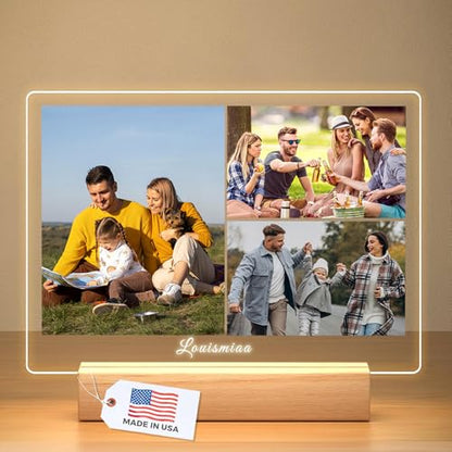 LOUISMIAA Custom Picture Frames Light,Personalized Photo Frame with Night Light,Customized Picture Frame,Personalized Anniversary Birthday Valentine's Day Gifts for Women Men Same Day Shipping - color: Style 4