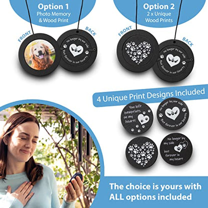 Dog Memorial Wind Chime 28" with 5 Pendant Designs and Comforting Pet Loss eBook- Pet Memorial Gifts-Loss of Dog Sympathy Gift-Dogs Wind Chimes, Remembrance Gift - color: Black