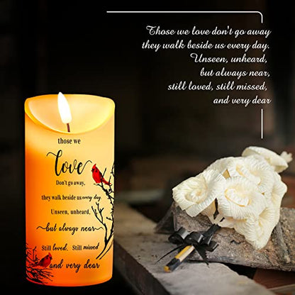 Gerrii Flameless Cardinal Memorial Sympathy Candle LED Battery,Simple Style - style: Simple Style