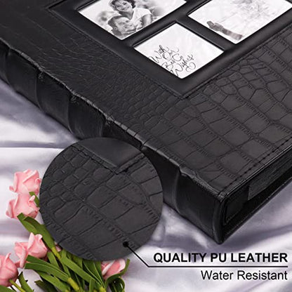 Vienrose Photo Album for 600 4x6 Photos, Black, Faux Leather Cover, Acid-Free, PVC-Free, 14 x 13 x 2 Inches - color: Black, size: 600 Pockets