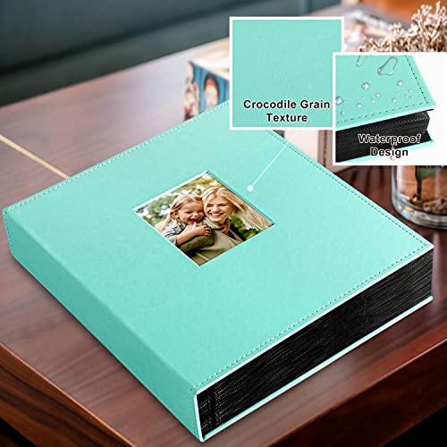 Ywlake Photo Album 4x6 400 Pockets, Leather Photo Albums Holds 400 Vertical Pictures Only Teal - color: Teal, size: 400 Pockets