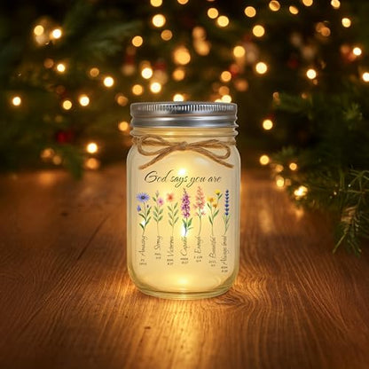 God Says You Are Inspirational Christian Gifts for Women, Christian Inspirational Night Light for Mom Grandma, Bible Verse Religious Home Decor - style: God Says