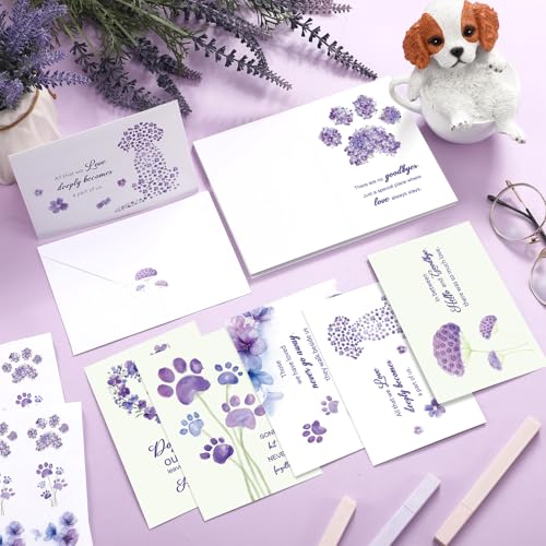 Geyoga 36 Set Pet Sympathy Card with Envelope Bulk, Melancholy Purple - color: Melancholy Purple