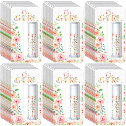 30 Pack It's a Girl Baby Shower Games Prizes Party Gifts Bulk Lip Balms Favors for Winners Adults Guests Gender Reveal Favors Decorations Baby Shower Souvenirs Gift Bags Stuffers - style: It's a Girl
