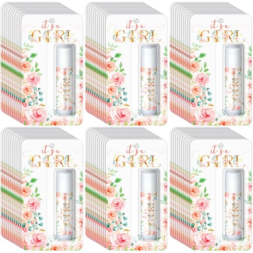 30 Pack It's a Girl Baby Shower Games Prizes Party Gifts Bulk Lip Balms Favors for Winners Adults Guests Gender Reveal Favors Decorations Baby Shower Souvenirs Gift Bags Stuffers - style: It's a Girl