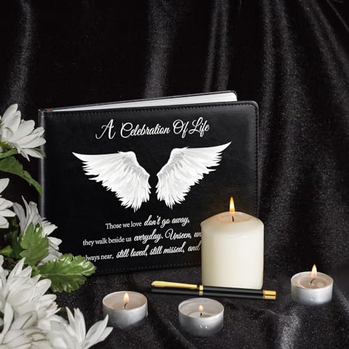 Yingzhao Memorial Funeral Guest Book with Pen 144 Pages Cardinal Funeral Guest Sign in Book for Memorial Service Celebration of Life Party Supplies in Loving Memory(Classic Style) - style: Classic Style