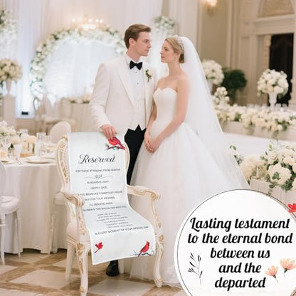 Yopyame Reserved Memorial Wedding Chair Sign Wedding Memorial Reserved Chair Sign Banner in Loving Memory Save a Seat for Someone in Heaven 15 x 50'' With Love From Heaven Memorial Signs for Loss Seat