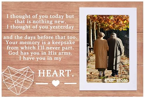 NZY Memorial Gift,Sympathy Gift for the Loss of a Loved One,Wooden Picture Photo Frame,Fits 6"x 4" Photo,Remembrance Present,Condolence Bereavement Present,I Thought of You Today
