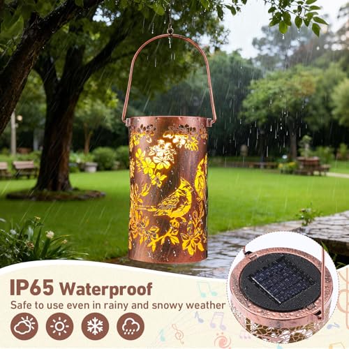Retisee Cardinal Solar Wind Chimes Outdoor Metal Red Bird Gifts Solar Light Windchimes Outside Indoors Christmas Decoration Birthday Gift for Home Lawn Porch Patio Garden Yard - style: Cardinal