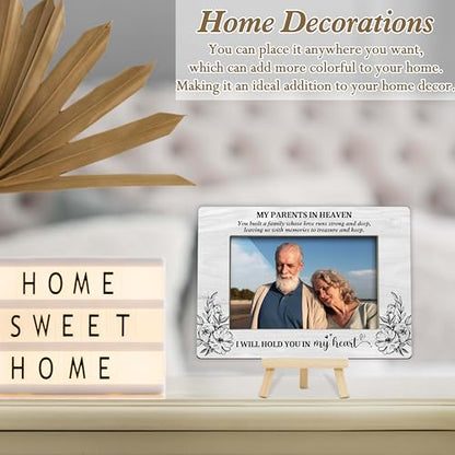 Memorial Gifts for Loss of Parents, Parents in Heaven Picture Frame, Loss of Dad Mom Sympathy Gift, 4x6 Bereavement Photo Frame for Tabletop Display Photo Insert - M15 - style: My Parents in the Heaven