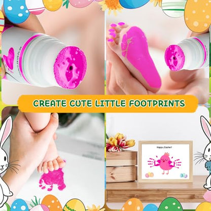 Baby Hand and Footprint Paint with Sponge Head, 2.54 fl oz, Non-Toxic & Acid-Free, Washable Baby Safe Paint for Newborn Keepsakes, Dog Nose & Paw Prints, Ideal New Mom Gift - Hot-Pink - color: Hot-pink