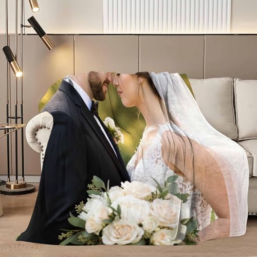 Personalized Blankets and Throws Custom Blanket with Photo Name Personalized Valentines Day Gifts for Her Him Customized Picture Blanket Flannel Throw Blanket Love You Forever Couple Gifts ZVD01 - color: Zvd01