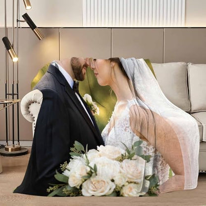 Personalized Blankets and Throws Custom Blanket with Photo Name Personalized Valentines Day Gifts for Her Him Customized Picture Blanket Flannel Throw Blanket Love You Forever Couple Gifts ZVD01 - color: Zvd01
