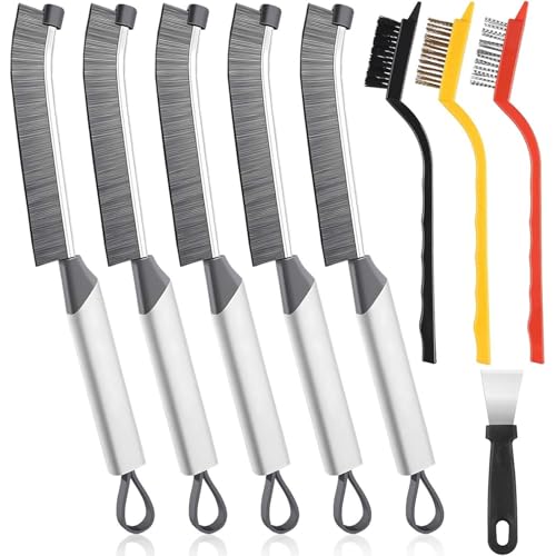 9-Piece Commercial-Grade Crevice Cleaning Brush Set, Ultra-Stiff Heavy-Duty Gap Scrubber Tools for Bathroom Grout, Window Tracks & Auto Detailing, Zero Cross-Contamination Arsenal