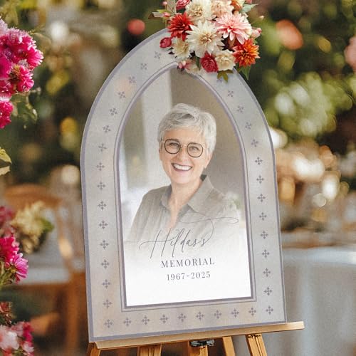 Custom Memorial Sign with Photo - Funeral Welcome Board - Personalized Tribute Display - Memory Table Sign - color: Sign 12