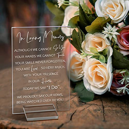 Chunful in Loving Memory Wedding Memorial Table Sign for Wedding,Bright - style: Bright