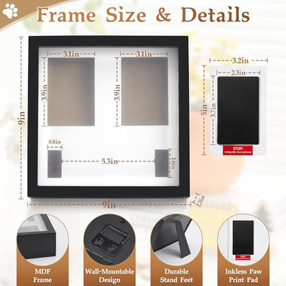 Dog Collar Memorial Frame, Paw Print Kit for Dogs, Memorial Gifts for Loss of Dog with Collar Holder, Pet Sympathy Remembrance Gift - size: Paw Print