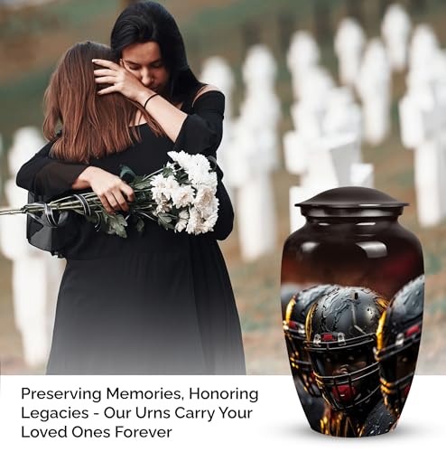 American Football Players in Rain - Cremation Urns Adults - Funeral Urns for Human Ashes Adult - Cremation Urn for Adults - Ashes Urn Adult (10inch)