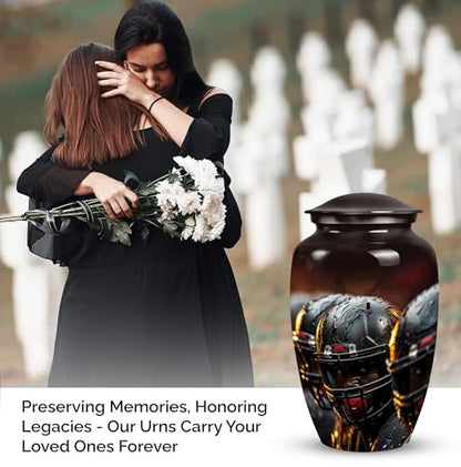 American Football Players in Rain - Cremation Urns Adults - Funeral Urns for Human Ashes Adult - Cremation Urn for Adults - Ashes Urn Adult (10inch)