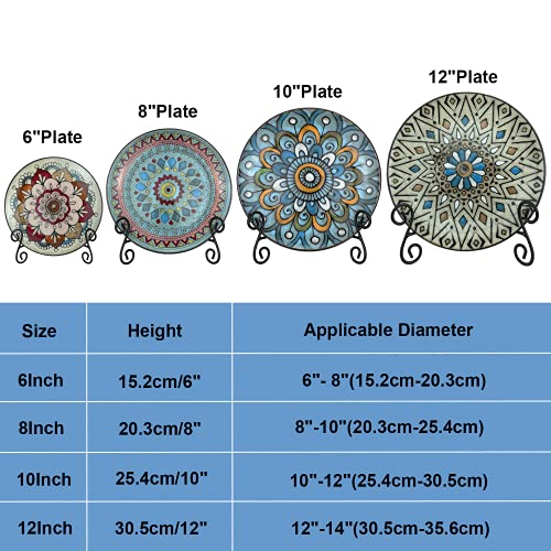 Plate Stand, 1 Pack 10 Inch Plate Holder for Display, Black Foldable Iron Table Easel for Picture Book Photo Frame Decorative Plate - size: 10 Inch - 1Pack