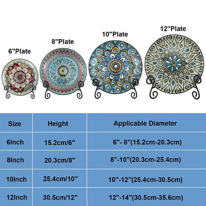 Plate Stand, 1 Pack 10 Inch Plate Holder for Display, Black Foldable Iron Table Easel for Picture Book Photo Frame Decorative Plate - size: 10 Inch - 1Pack