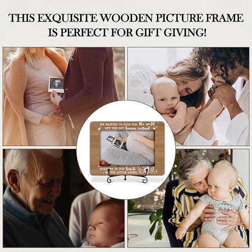 Miscarriage Photo Frame, Sonogram Memorial Wooden Picture Frame, Sympathy Frame For Loss of Loved One, Goodness Miscarriage Gifts, Infant Loss Memorial Gifts For Mom Dad, 15